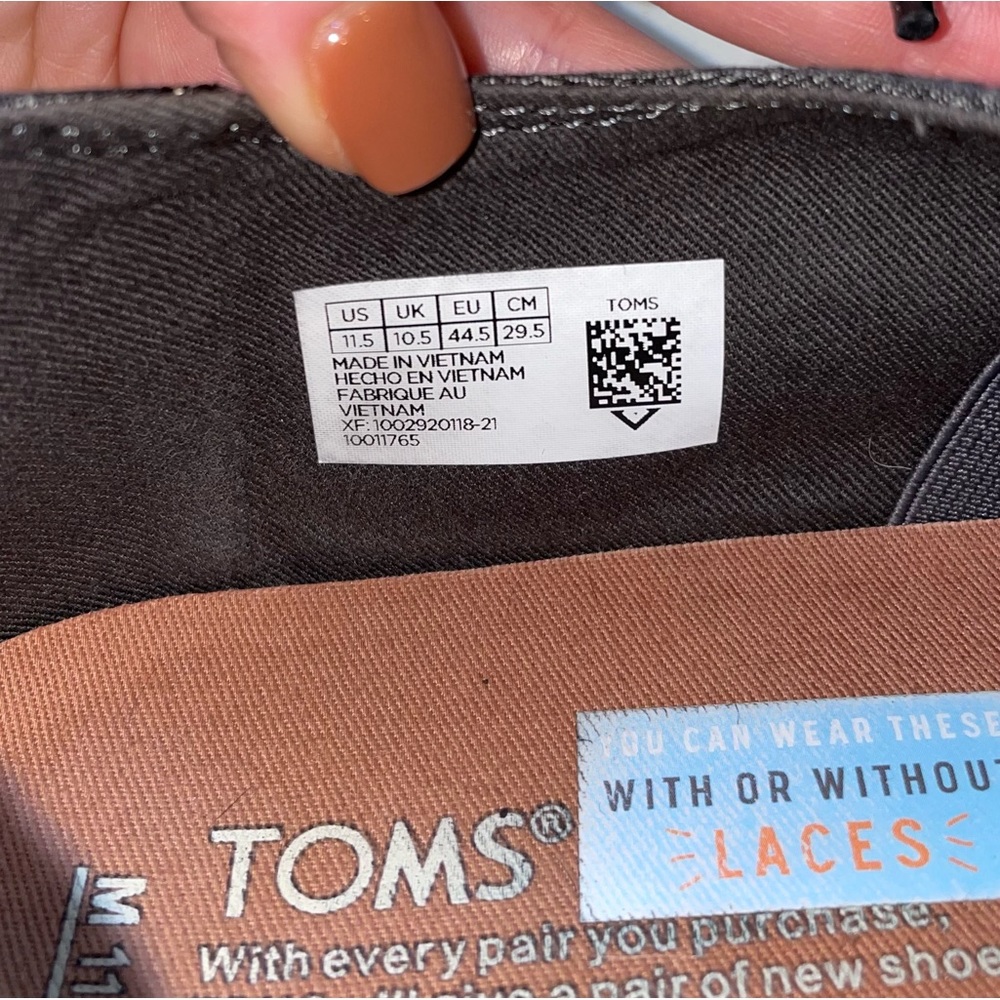 Toms- Men’s Payton Canvas Lace Up Sneaker, size 11.5 - Picture 7 of 9